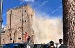 Crollata una parte della medievale Torre dei Conti