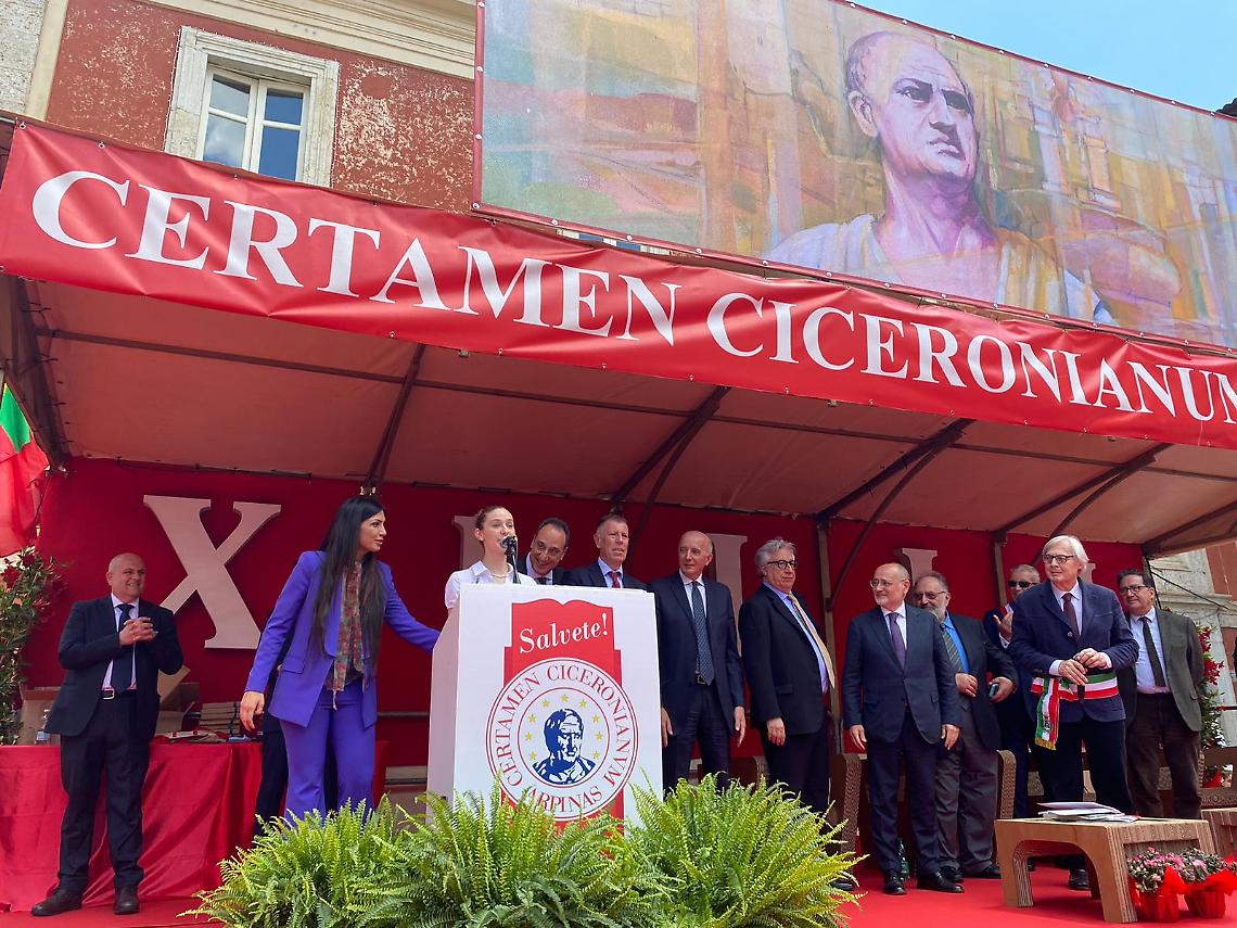 La vincitrice della 43ª edizione del “Certamen Ciceronianum Arpinas” Lucia Zamberletti