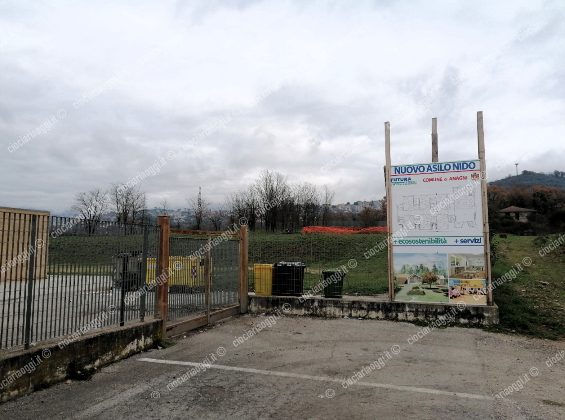 Il cantiere del nuovo asilo  nido, che dovrebbe sorgere in località Finocchieto