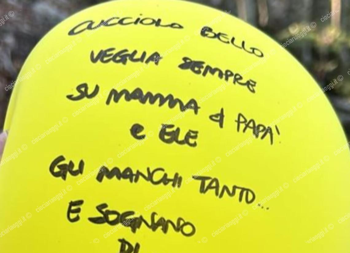 Un palloncino con una dedica struggente trovato a Pedicino 