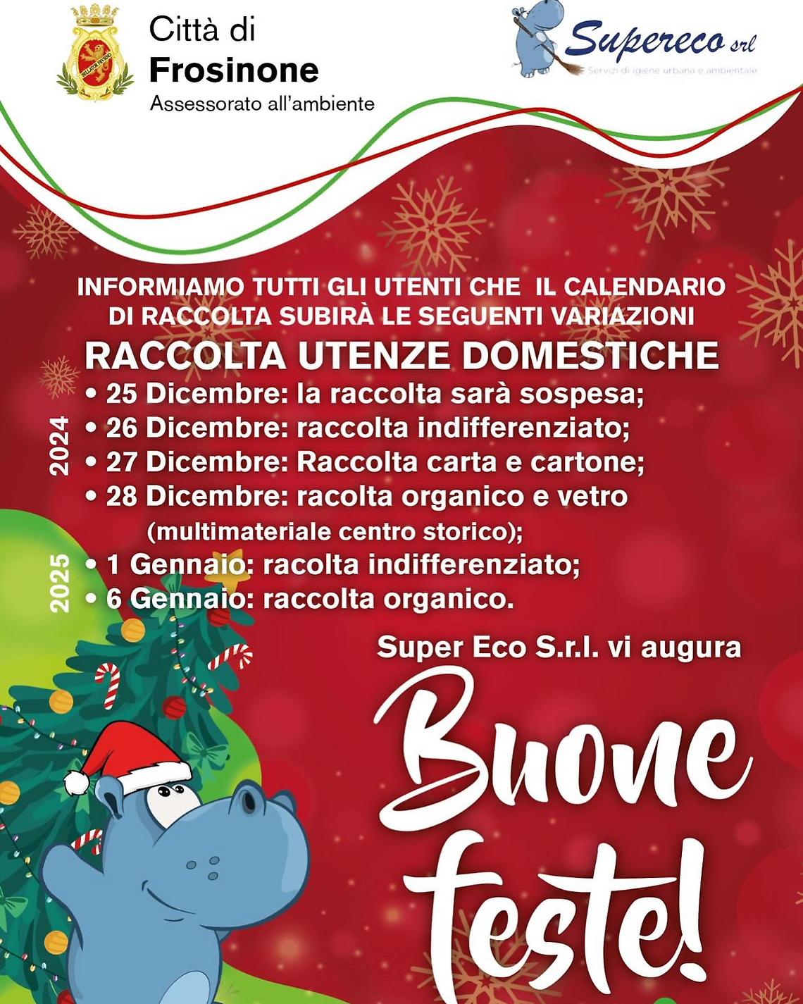 Raccolta differenziata: ecco il calendario per le festività natalizie 