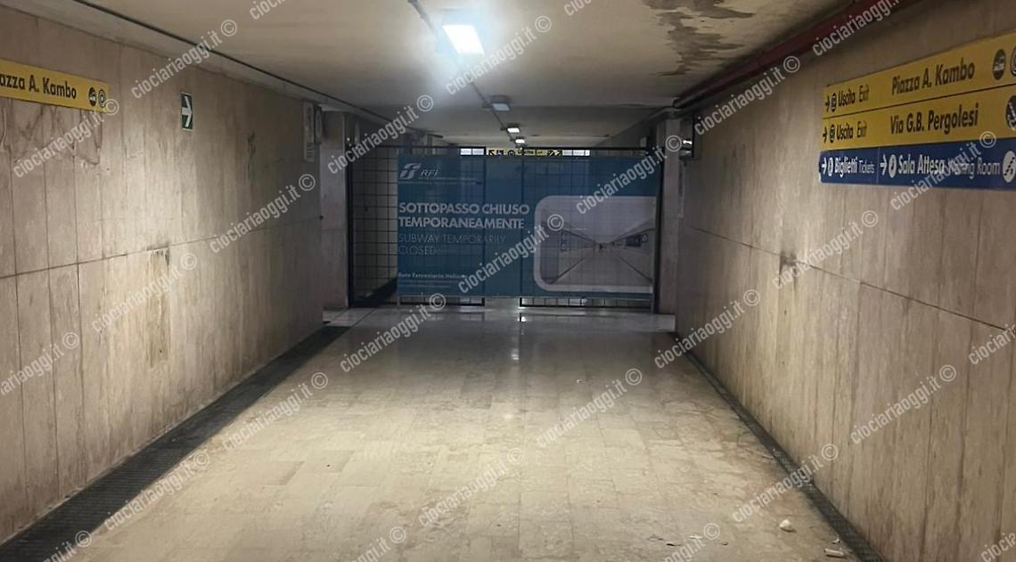 Lavori alla stazione ferroviaria, riapre il sottopasso di via Pergolesi