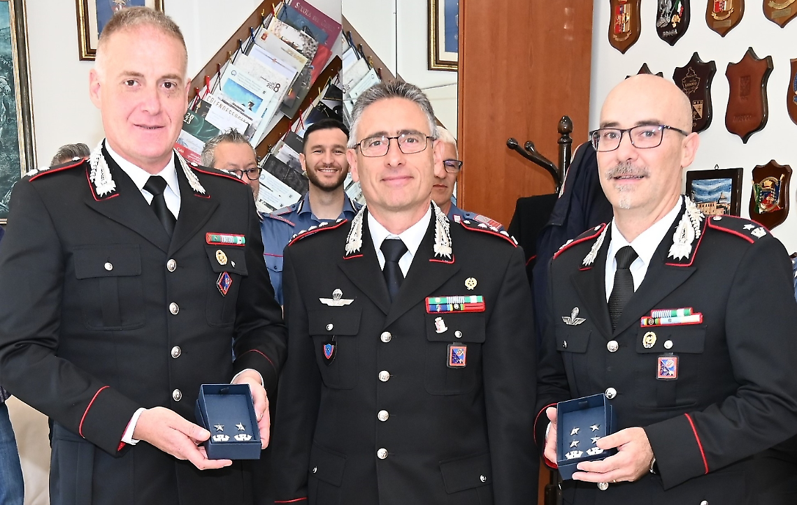 Promossi gli ufficiali del comando provinciale Paolo di Napoli e Bartolo Taglietti