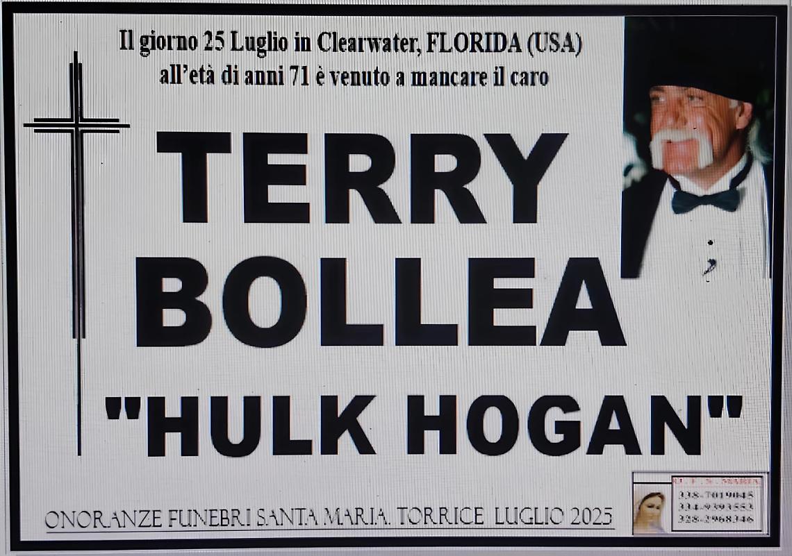 A Torrice manifesti funebri per ricordare Hulk Hogan