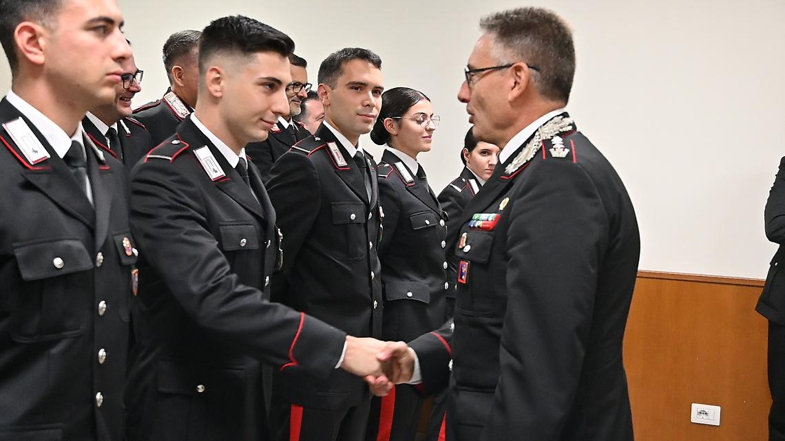 Il colonnello Mattioli accoglie i 9 Marescialli Allievi