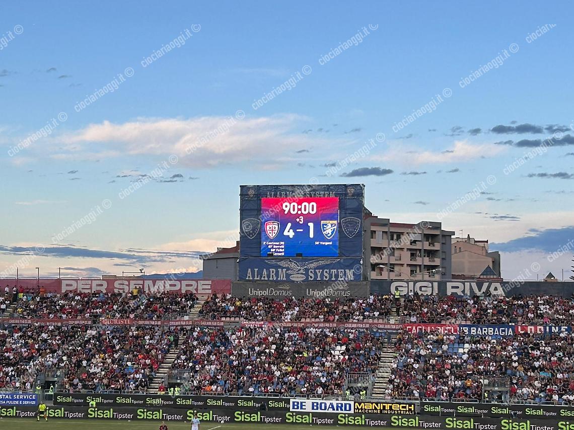 Il Frosinone regge un tempo. Cagliari avanti in Coppa Italia