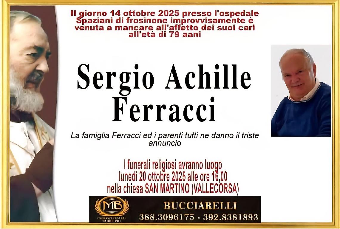Lunedì l'ultimo saluto a Sergio Ferracci
