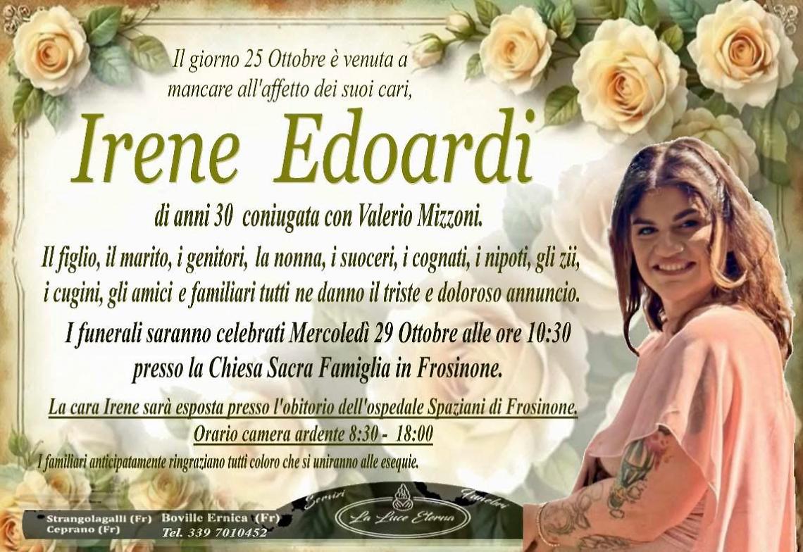 Domani l'addio a Irene Edoardi