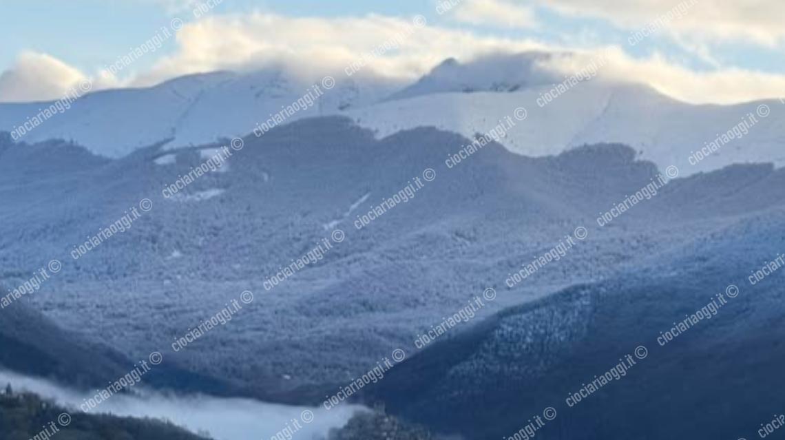 Le montagne del nord della Ciociaria ricoperte di neve