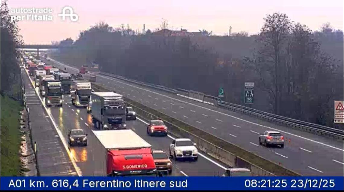 Incidente in A1 tra Anagni e Ferentino. 7 km di coda