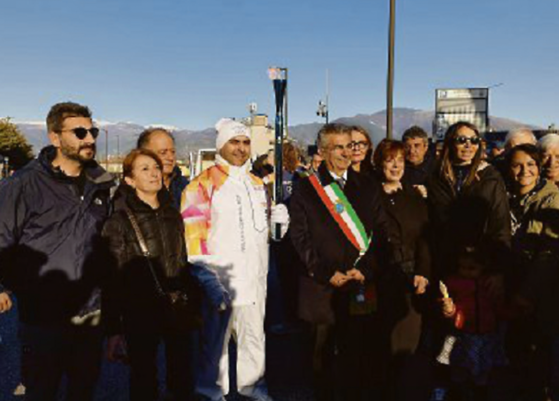 La fiamma olimpica in terra benedettina