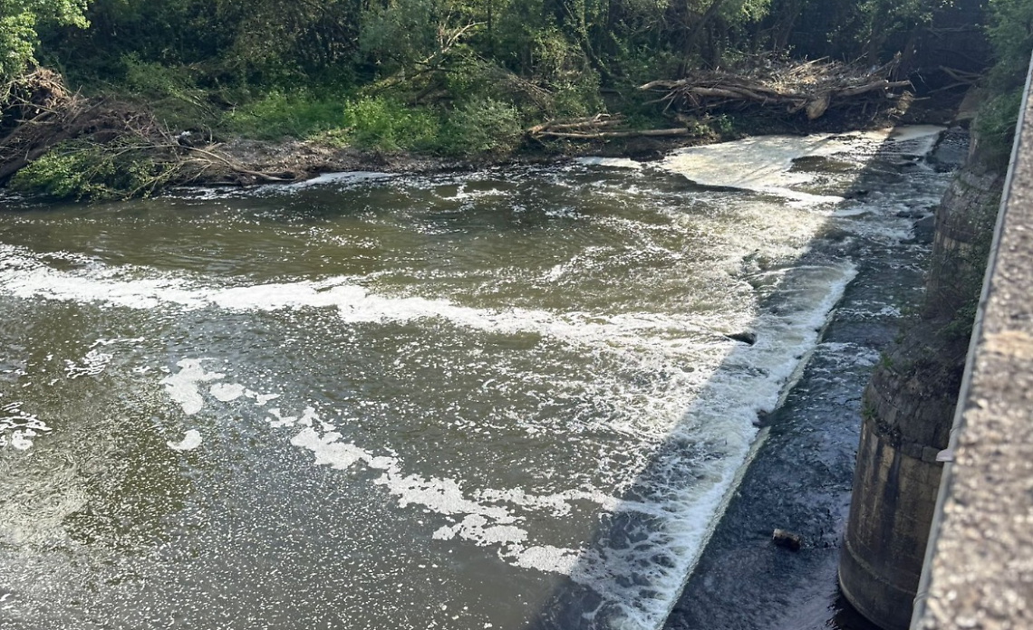 La schiuma nel fiume Sacco uccide i pesci e fa paura