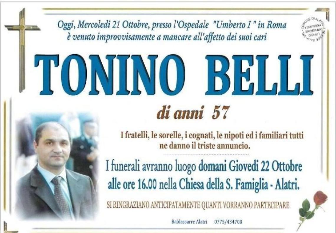 Il Covid uccide un carabiniere: dolore e cordoglio per la scomparsa di Tonino Belli