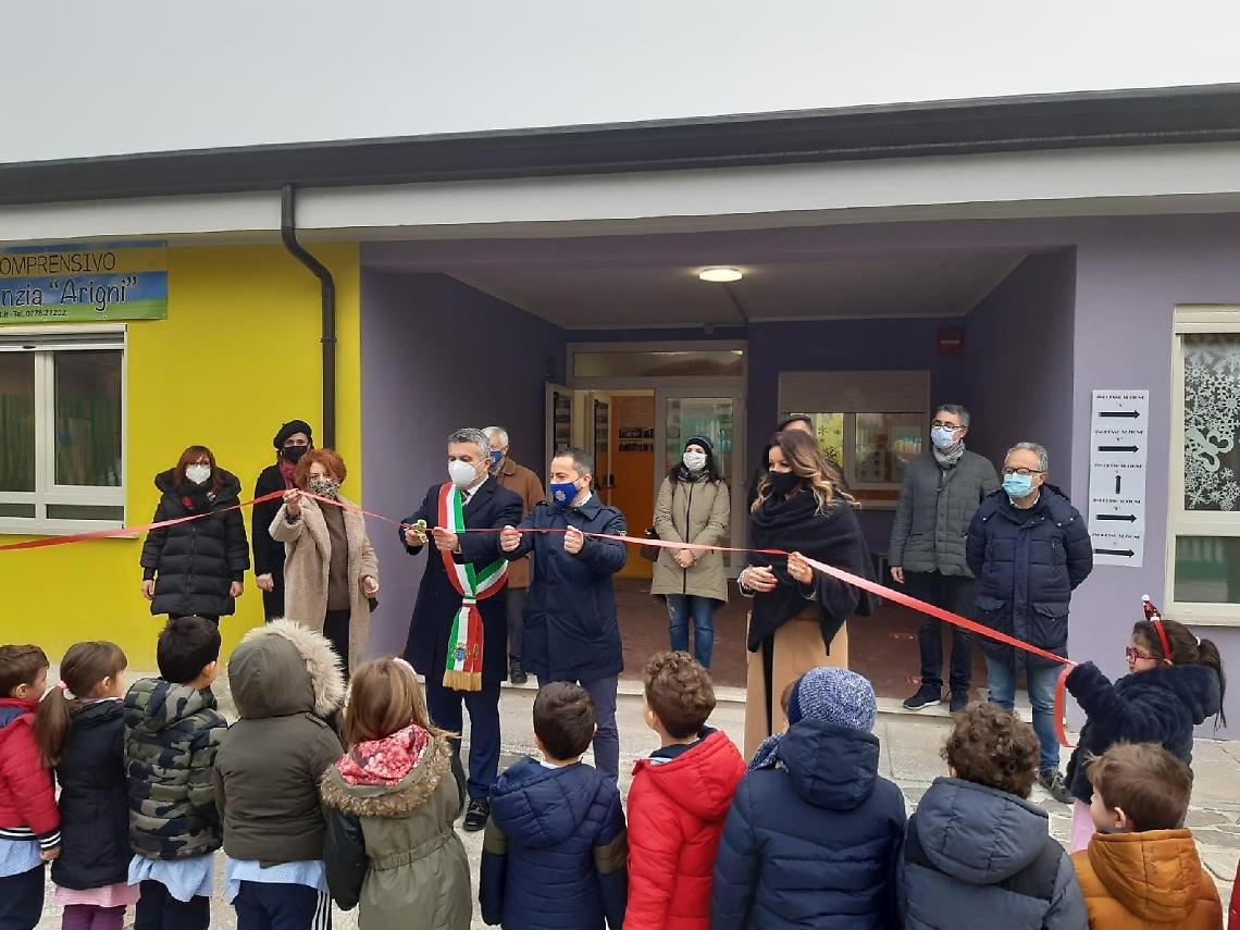 Cassino, ristrutturato il plesso di via Arigni: i piccoli studenti ringraziano