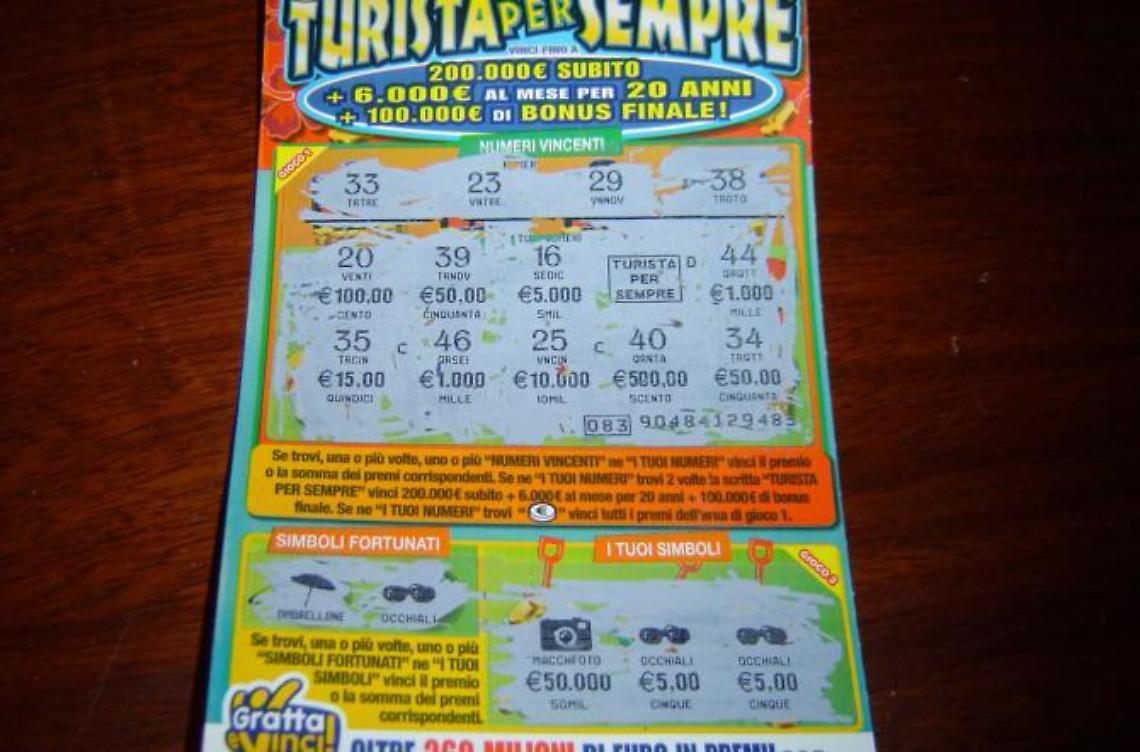 Gratta un “Turista per sempre” e vince 50.000 euro<br>