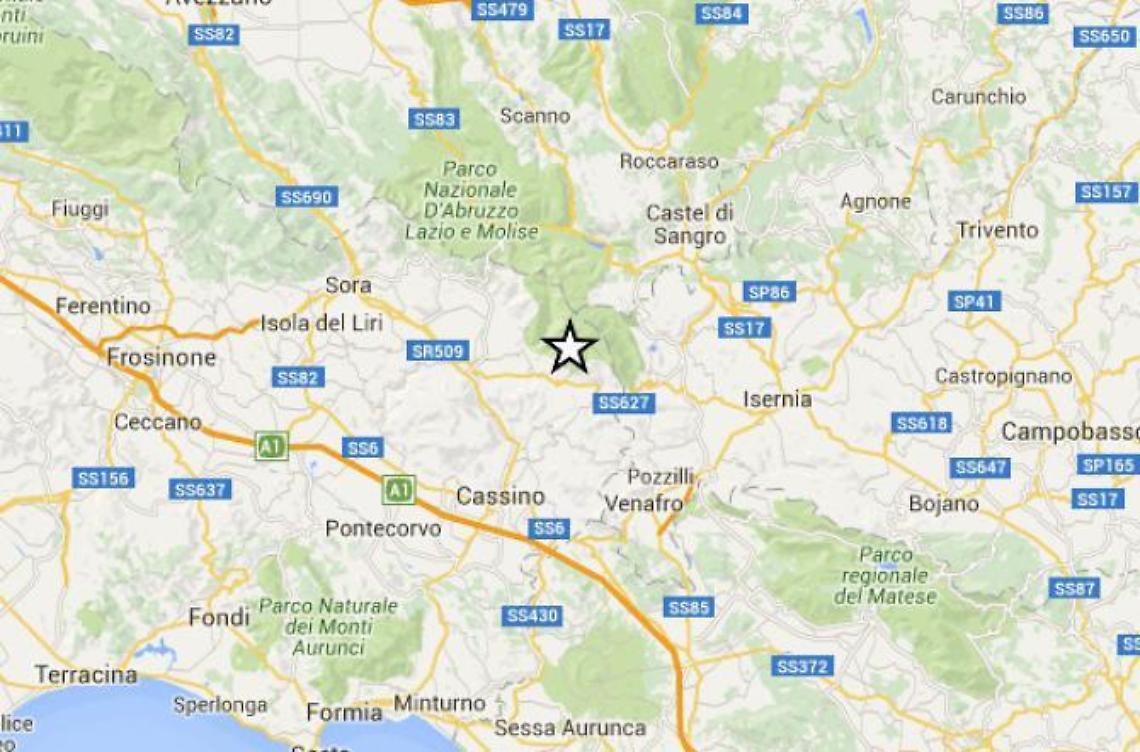 Terremoto in Ciociaria: leggera scossa all'ora di pranzo
