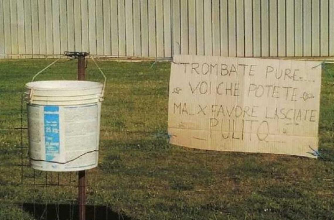 Il singolare messaggio dell'Aeroclub alle coppiette