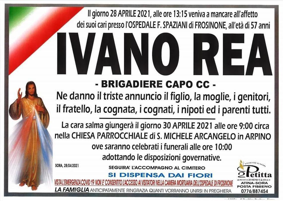 Ucciso dal Covid, morto a 57 anni il brigadiere Ivano Rea: fissati i funerali