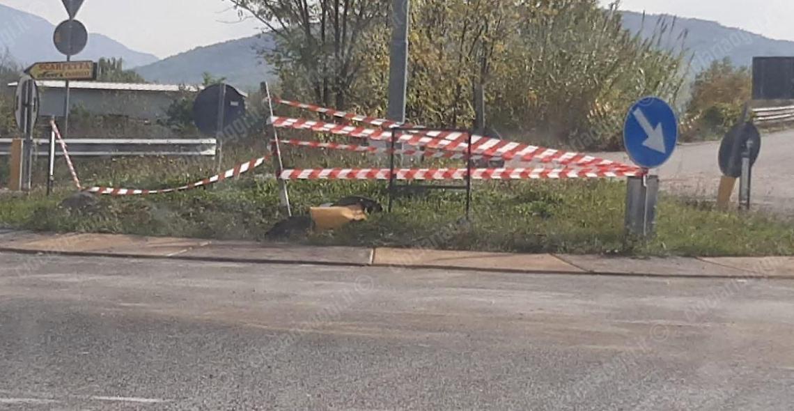 Incidente nella notte, auto vola sulla rotatoria: momenti di grande paura