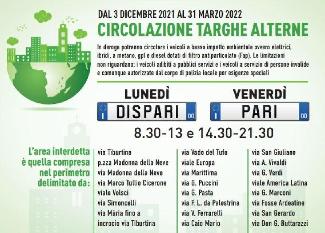 Ambiente, scatta l'ora delle targhe alterne: tutte le informazioni utili