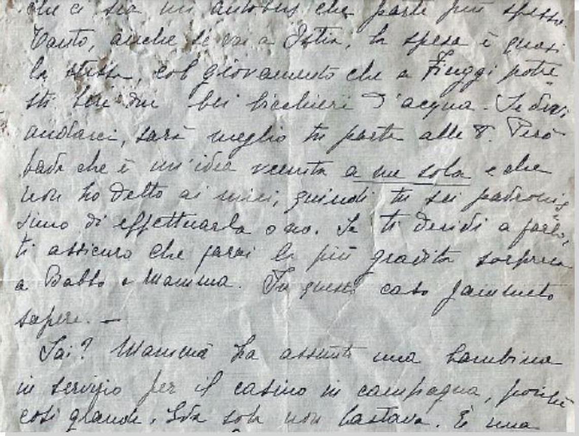 Trovata a Verbania una lettera del 1939: si parla di vacanze a Fiuggi e dell'acqua