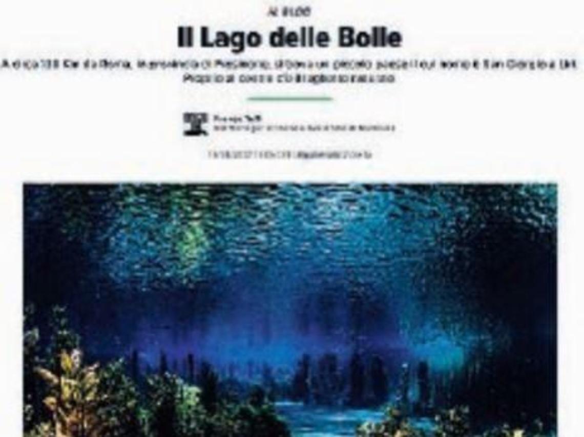 Le bellezze uniche del laghetto finiscono sull'Huffington Post