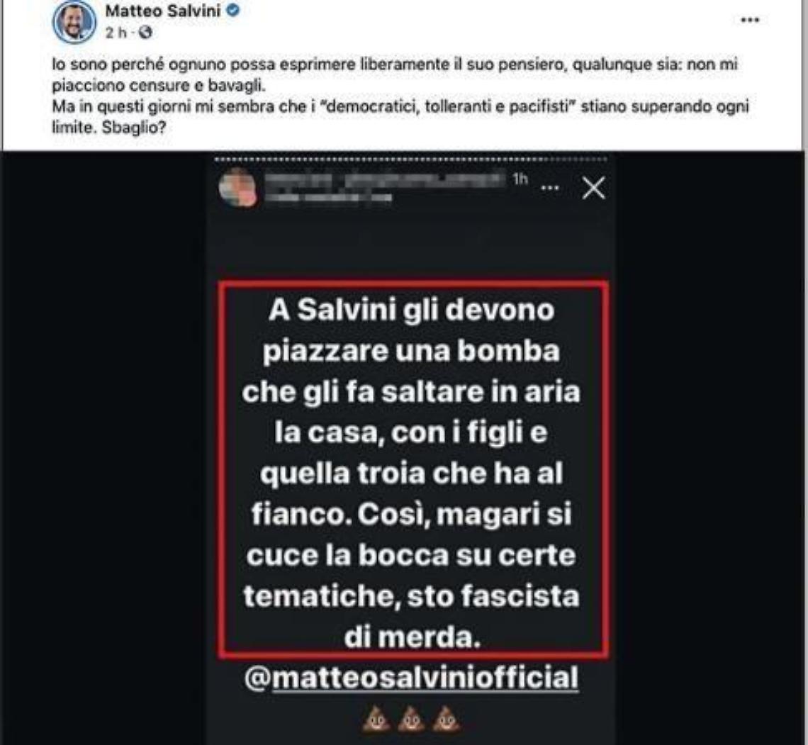 Giovane ciociaro insultò Salvini su Instagram: il caso dal giudice