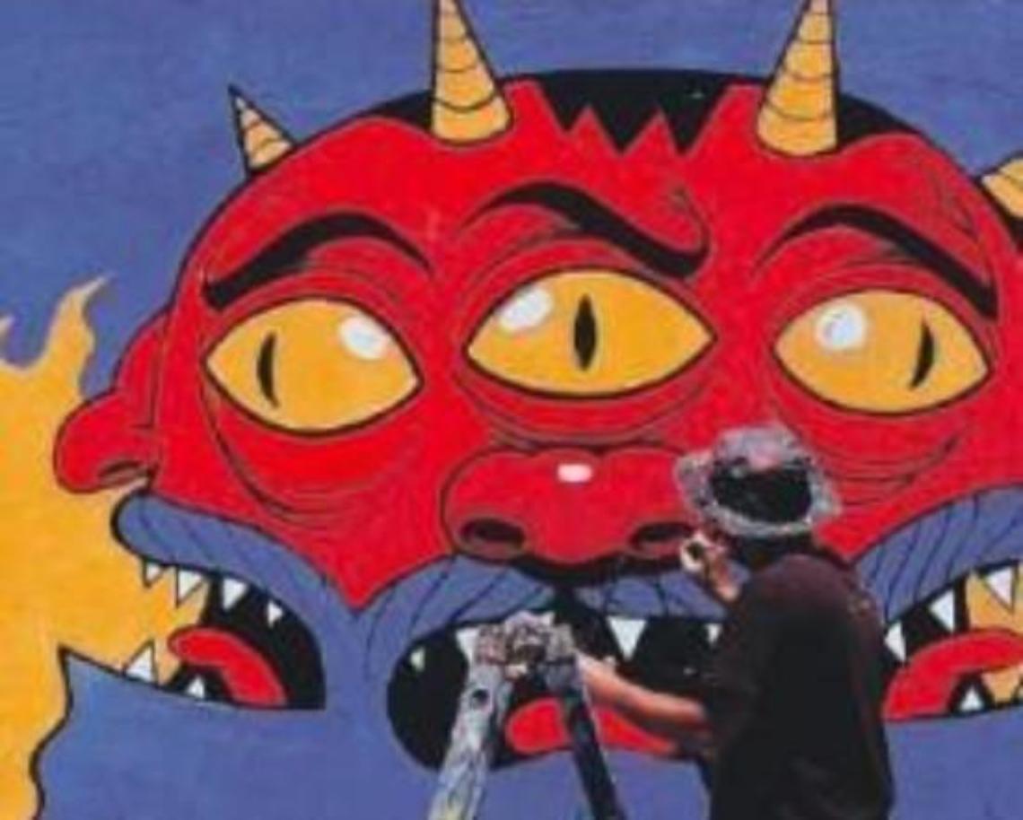 Dante Alighieri, inaugurato il murale di Mister Thoms: l'opera