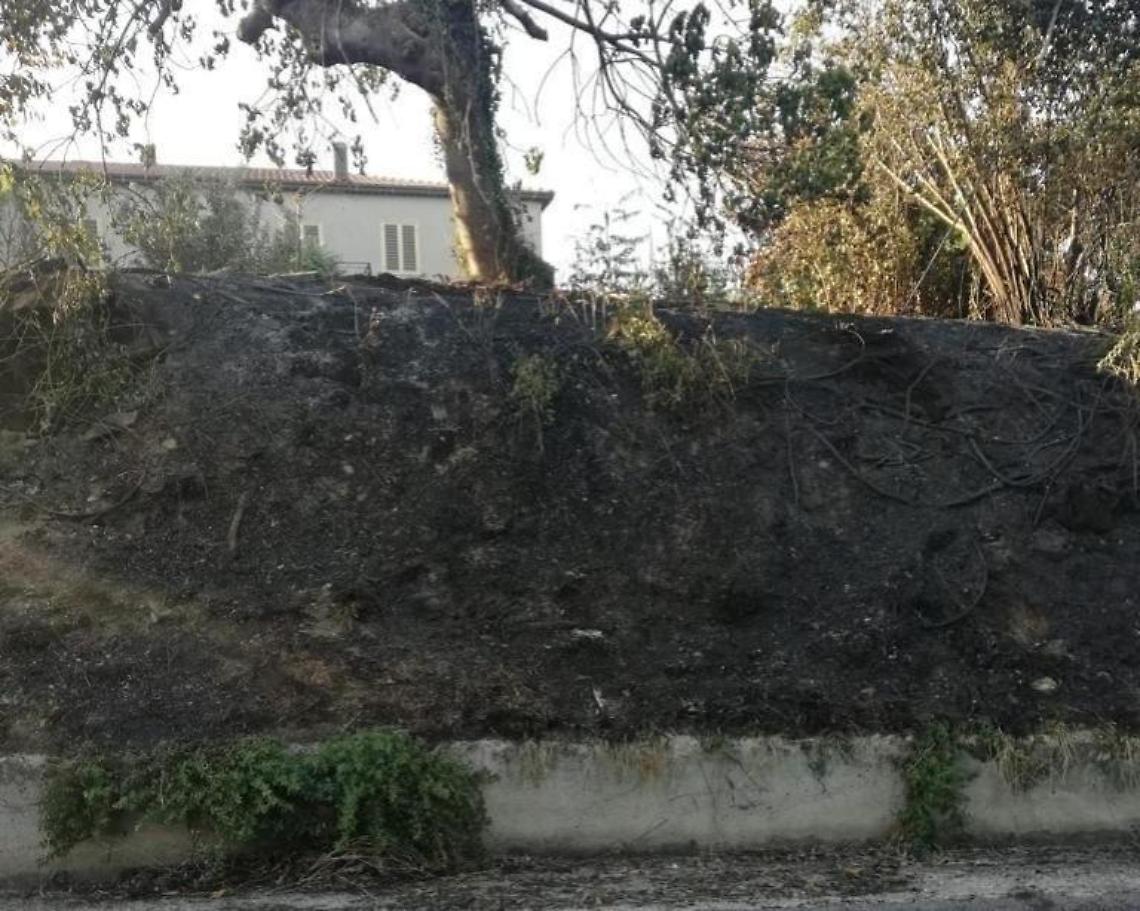 Incendio in località Giona, fiamme vicine alle abitazioni