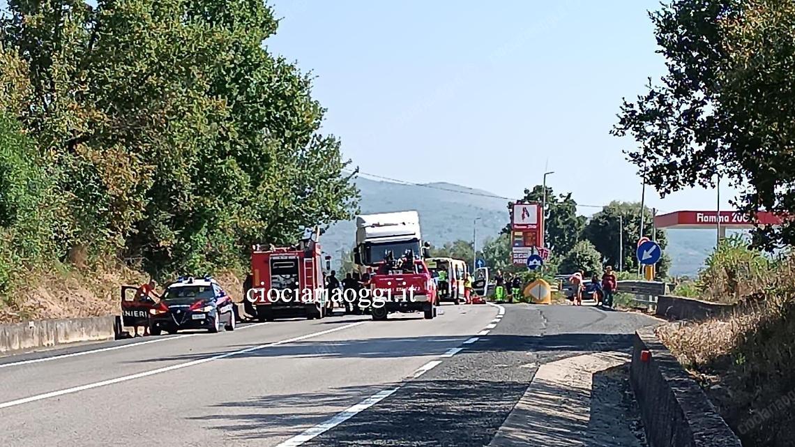 Incidente sulla Frosinone - Mare. Ferita gravemente una donna