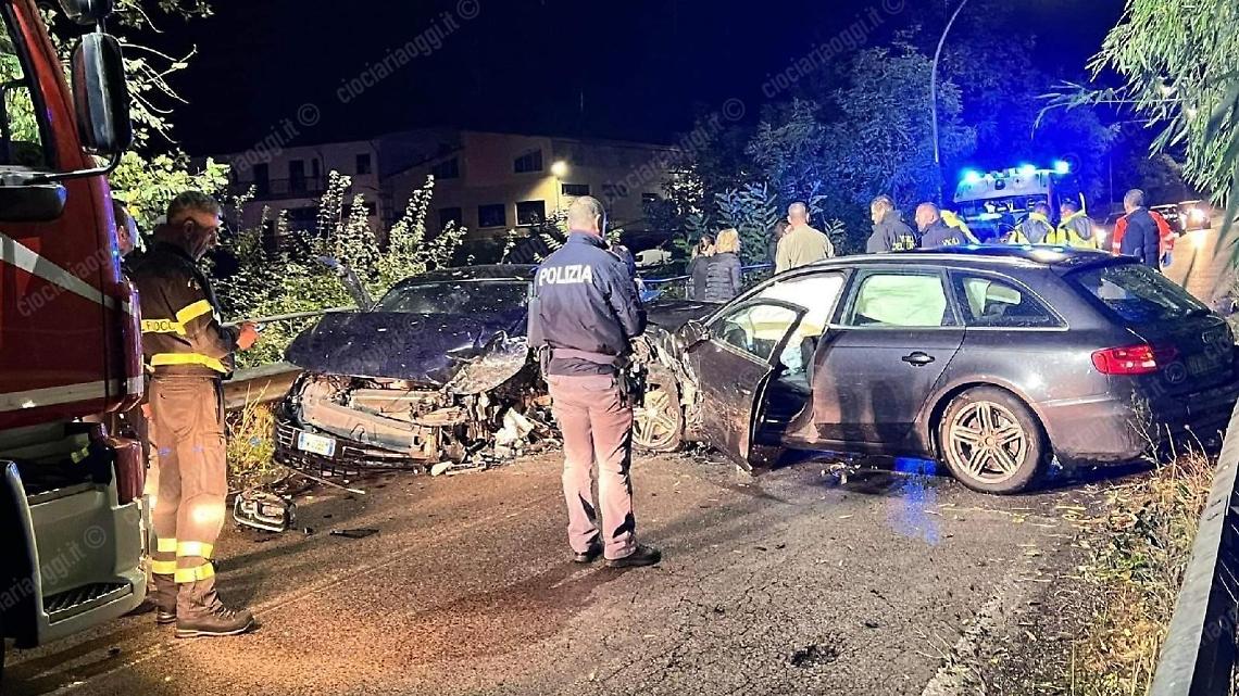 Grave incidente sulla regionale per Fiuggi: due feriti in ospedale