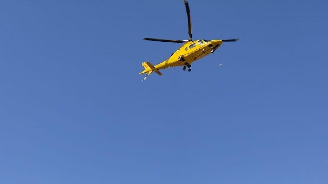 Incidente sul lavoro. Eliambulanza sul posto