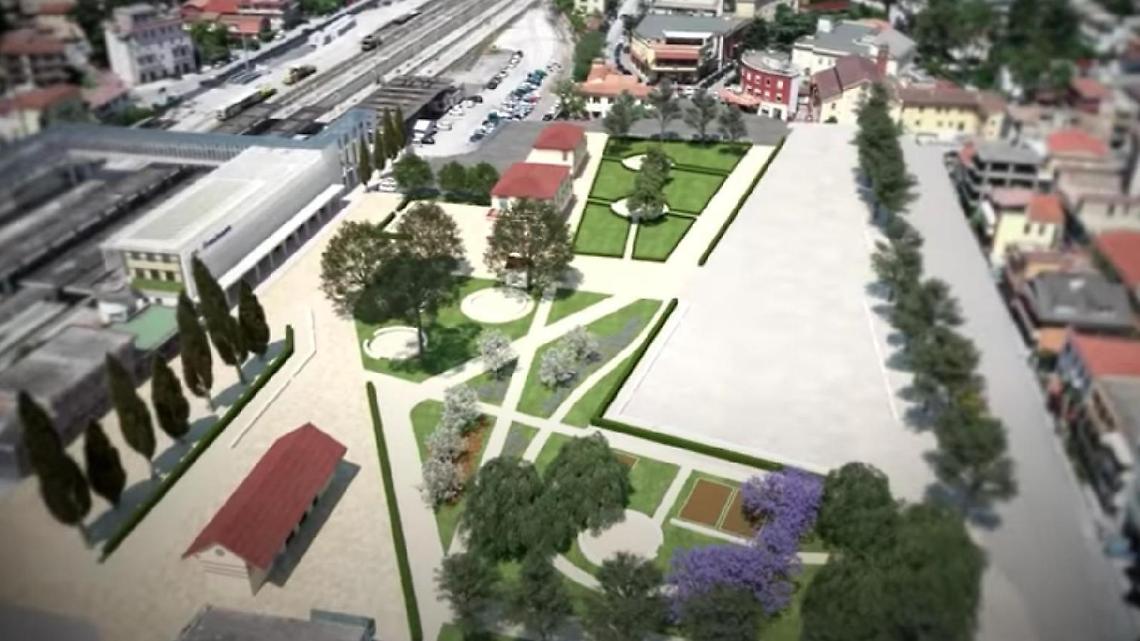 Stazione ferroviaria, lavori sul binario di partenza