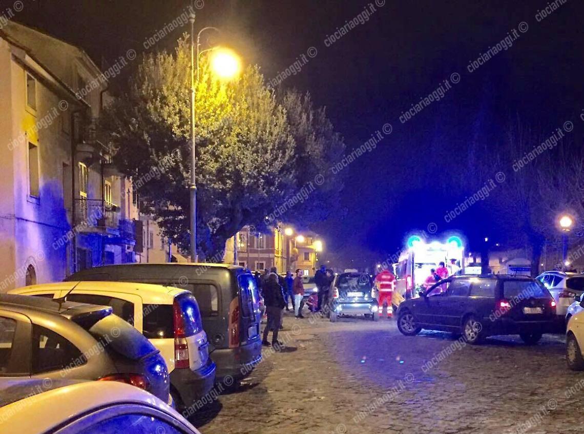 La drammatica scena dell'incidente di ieri sera sul Lungoliri Rosati a Sora