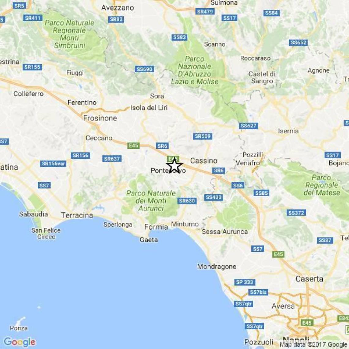 Terremoto in Ciociaria: registrato un sisma con epicentro Pontecorvo
