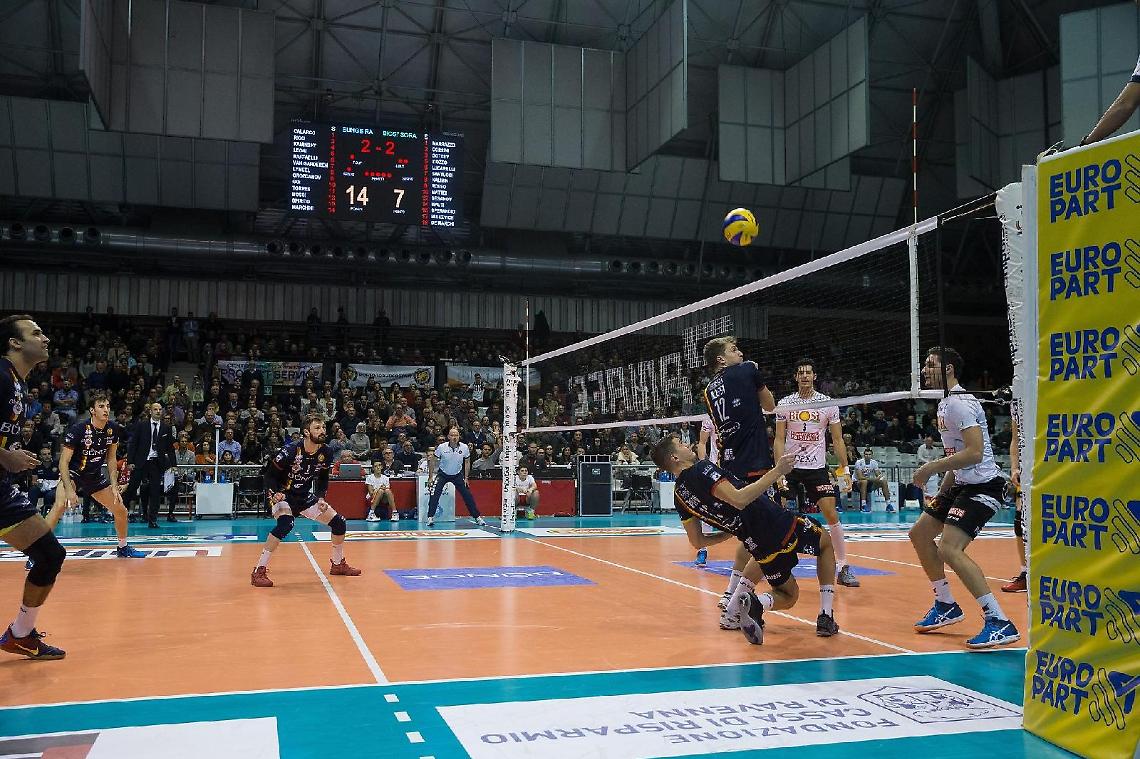 Volley Superlega - Sora mai in partita, Ravenna sul velluto: 3-0