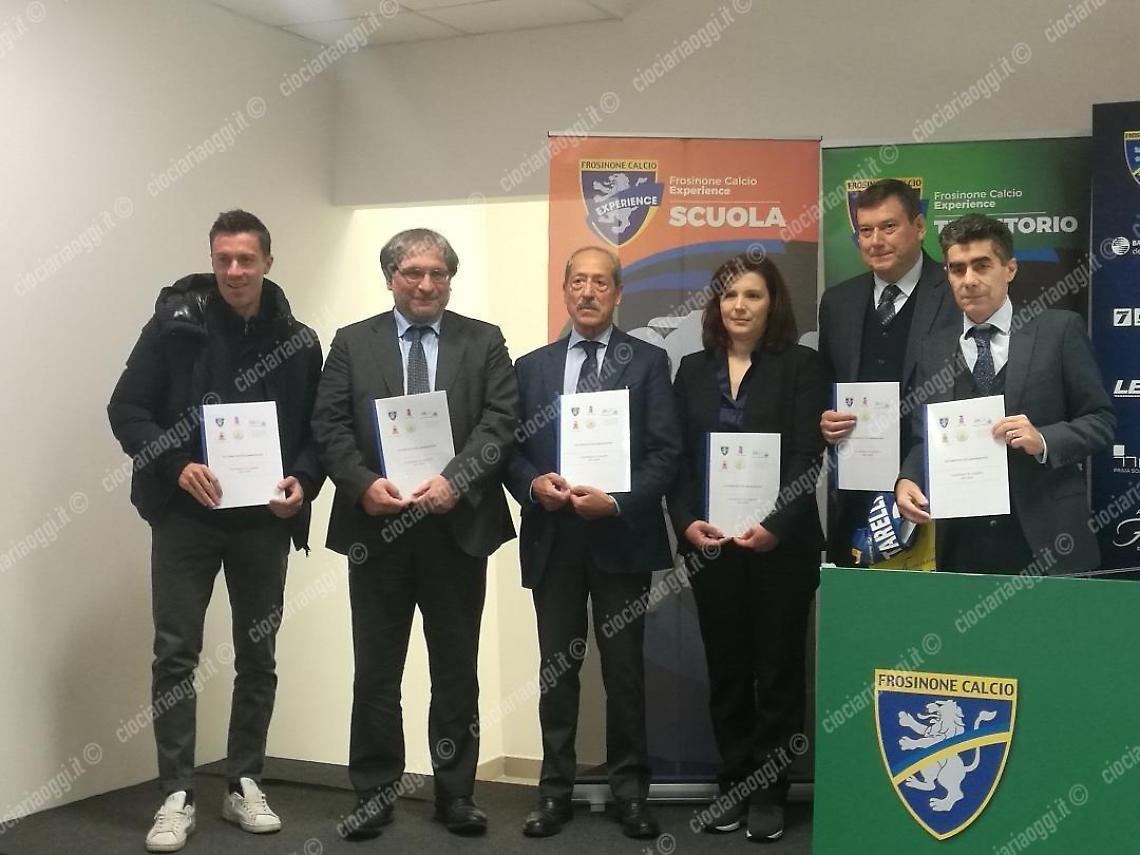 "Insieme in campo", firmato il protocollo d'intesa tra il Frosinone Calcio e gli enti pubblici