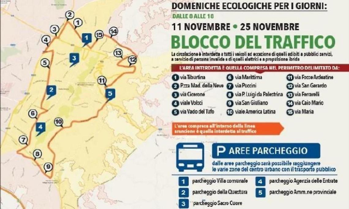 Frosinone, tornano le domeniche ecologiche: ecco da quando