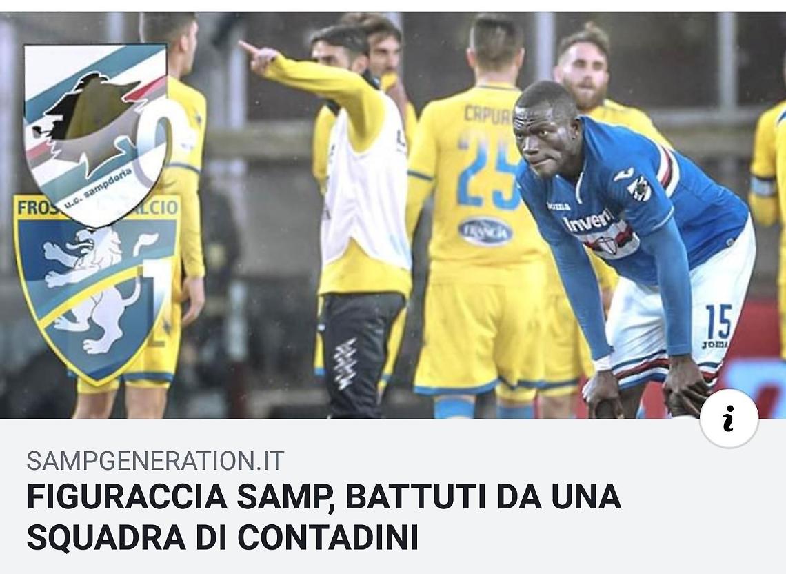 "Figuraccia Samp, battuta da una squadra di contadini": il blog ligure si scusa