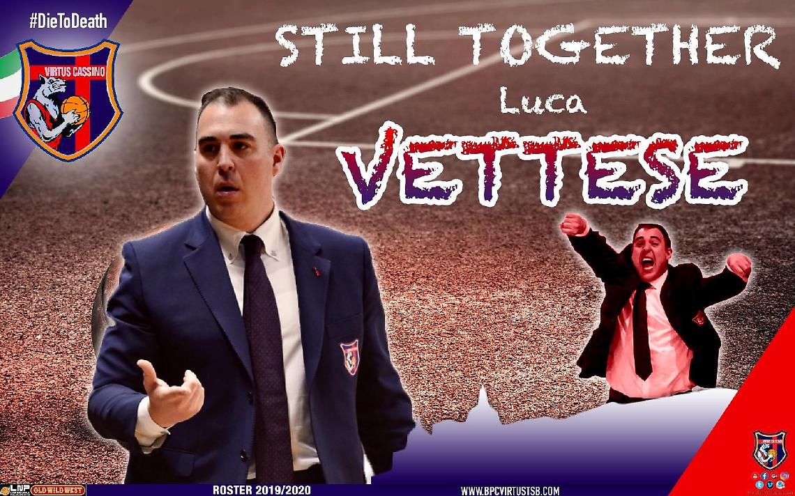 Coach Luca Vettese rinnova con la Virtus Cassino