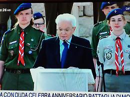Mattarella a Montecassino onora i caduti dell'esercito polacco: "Donarono la vita per la pace e la libertà"