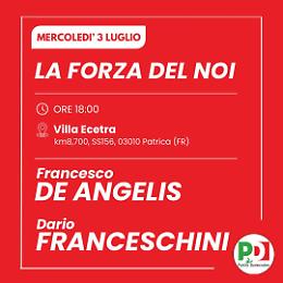 "La forza del noi", l'appuntamento con Francesco De Angelis e Dario Franceschini