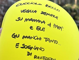 Un palloncino con una dedica struggente trovato a Pedicino 