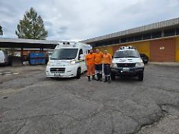 I volontari della protezione civile in viaggio verso le zone colpite dal maltempo
