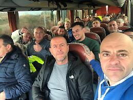 I lavoratori della De Vizia in viaggio verso Roma per l'incontro al Mimit