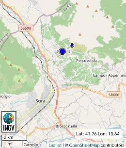 Scossa di terremoto nella notte 