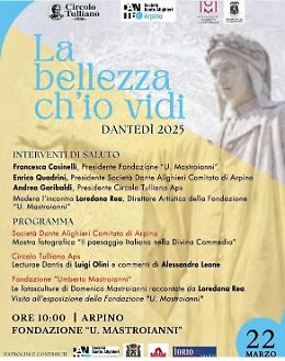 “La bellezza ch’io vidi”, l'omaggio di Arpino a Dante Alighieri 