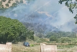 Fiamme nelle campagne di Vallevona, in zona Tufano