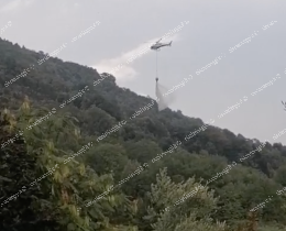 Monte Siserno, nuovo focolaio. Elicottero in azione