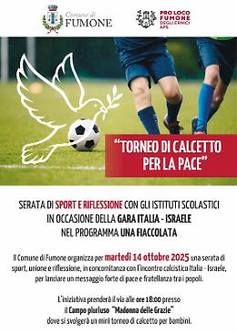 Una fiaccolata e un torneo di calcetto per la pace